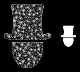 glossy net hat man with color glare spots vector image