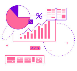 graph table chart information and data vector image