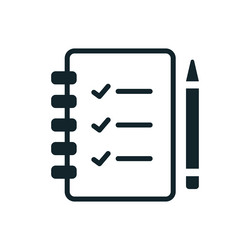 notebook showing check marks representing vector image