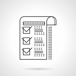 paper with checkboxes flat line icon vector image