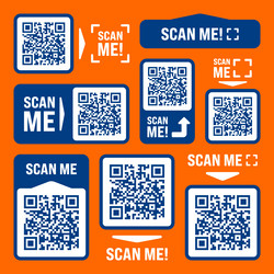 scan me qr code sticker with text online payment vector image