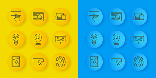 set line web development front end ui or ux vector image