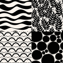 set of abstract geometric patterns stylish vector image