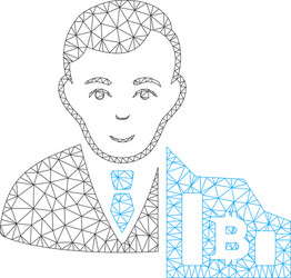 bitcoin trader mesh 2d model vector image