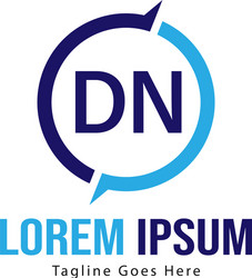 initial dn logo template with modern frame vector image