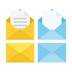 set of closed and open envelopes vector image