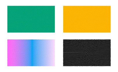 set of halftone circle texture background grid vector image
