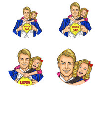 set of pop art round avatar icons for users vector image