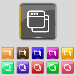 simple browser window icon sign set with eleven vector image