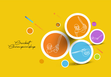abstract colorful pattern with batsman and bowler vector image