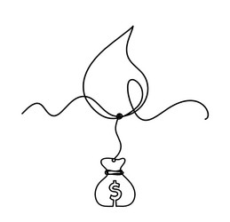 abstract drop with dollar as line drawing vector image