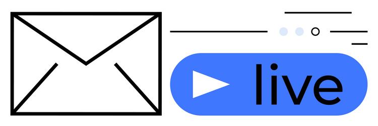 email notification with live streaming button vector image