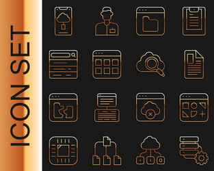 set line server and gear different files file vector image