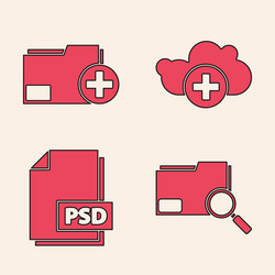 set search concept with folder add new vector image