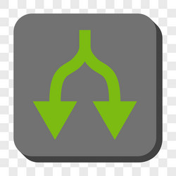 split arrows down rounded square button vector image
