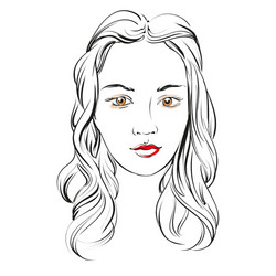 Woman's Face Sketch Vector Image