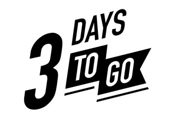 3 days to go timer symbol black color vector image