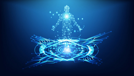 ai concept artificial intelligence on the circle vector image