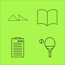 basic content simple linear outline icon set vector image