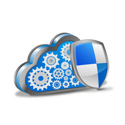 cloud computing with security shield vector image