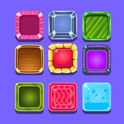 colorful gems flash game element templates design vector image
