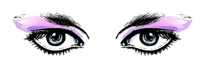 Realistic expressive eye isolated fashion sketch Vector Image