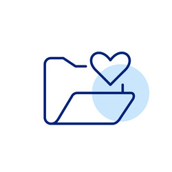 folder and heart personal data secure storage vector image