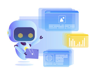 futuristic ai assistant with data vector image