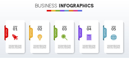 infographics design template and icons with 5 vector image