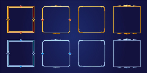 Medieval Game UI Frames vector image