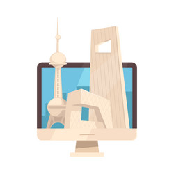modern architecture computer composition vector image