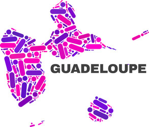 mosaic guadeloupe map of dots and lines vector image