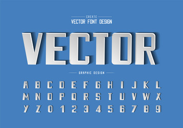 paper font and bold alphabet typeface number vector image