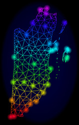 polygonal 2d spectrum mesh map of belize vector image
