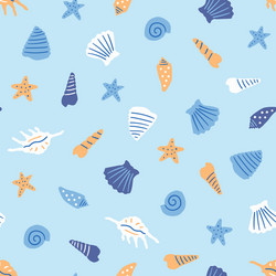 seashell seamless pattern background for child vector image
