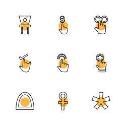 hands pointer arrows directions eps icons set vector image