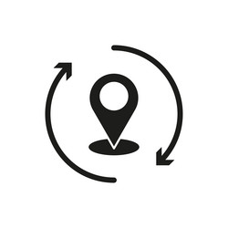 pin maps in circular arrow update location icon vector image