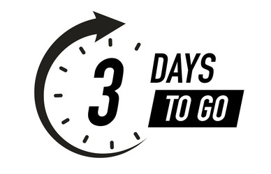 3 days to go timer symbol black color vector image