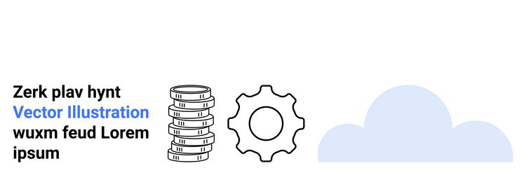 cloud computing concept with gear data storage vector image
