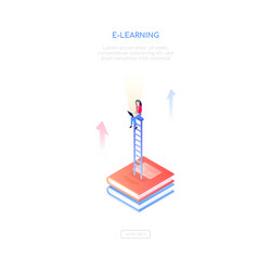 e-learning concept - modern isometric web vector image