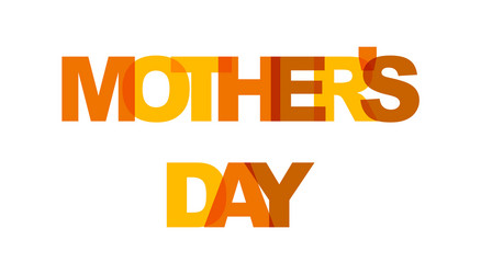 mothers day phrase overlap color no transparency vector image