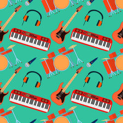 musical instruments seamless pattern vector image