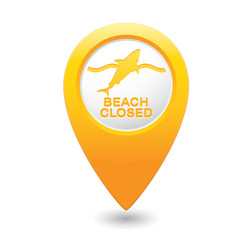 shark icon yellow map pointer vector image