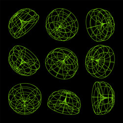 wireframe lined shapes perspective mesh 3d grid vector image