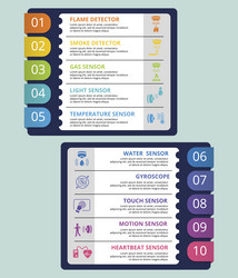 infographic sensor template icons in different vector image