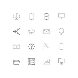 internet technologies simple linear icons set vector image