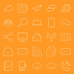 communication and web thin lines icons set vector image