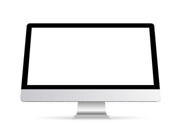 computer display with blank white screen isolated vector image