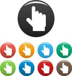 hand cursor website icons set color vector image