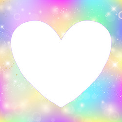 heart frame magic background with rainbow mesh vector image